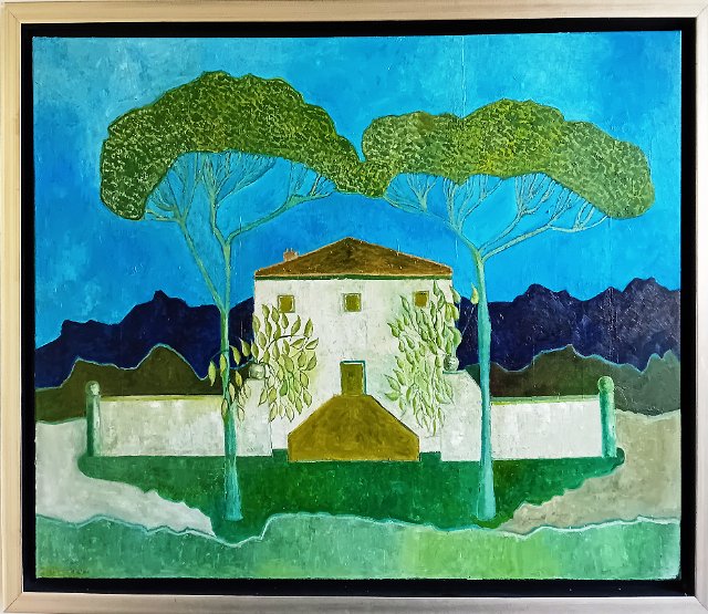 Familiehuis in toscane.jpg - Familiehuis in Toscane, olieverf op doek, 100x80cm